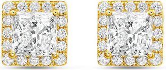 Diana M. Jewels 14KT YELLOW GOLD LAB GROWN FASHION EARRINGS WEIGHING 6.00 CTS TW