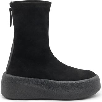 Vic Mati&eacute; Zwarte Stretch Leren Enkellaars - Dames - Enkellaarsjes - Zwart - 39 EU - Leer - Schoenen