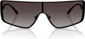 Jimmy Choo London 140mm Gradient Rectangular Shield Sunglasses in Matte Black /Grey Gradient at Nordstrom