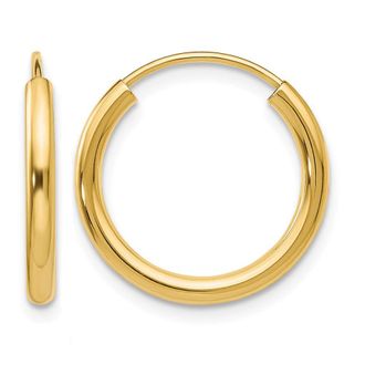 Diamond2Deal 10k Yellow Gold Round Endless Hoop Earrings