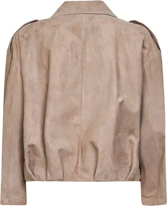 Salvatore Santoro Womens Jacket Sand Suede Mud Ovine Leather Bomber