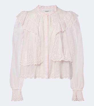 Isabel Marant Kelmon embroidered ruffled cotton blouse