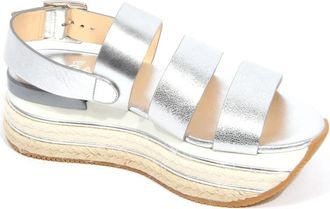 Hogan Zilveren Sandalen - Dames - Sleehakken - Grijs - 36 1/2 EU - Schoenen