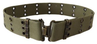 Ermanno Scervino Womens Green Cotton Rustic Bronze Buckle Belt
