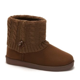 Andrea Womens Winter Booties With Knit Shaft In Brown