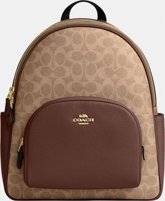 Coach Womens Court Backpack in Signature Canvas - Brown - One Size