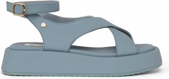 Matt & Nat Womens Noya Vegan Leather Sandals In Denim