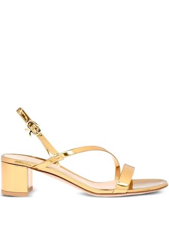 Gianvito Rossi Betsey strapy sandals - women - Patent Calf Leather/Calf Leather/Calf Leather - 36.5 - Gold
