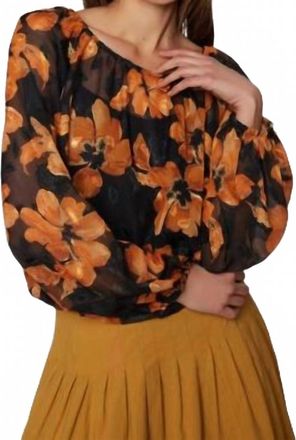 Lost + Wander Golden Rendezvous Top In Black Orange Multi