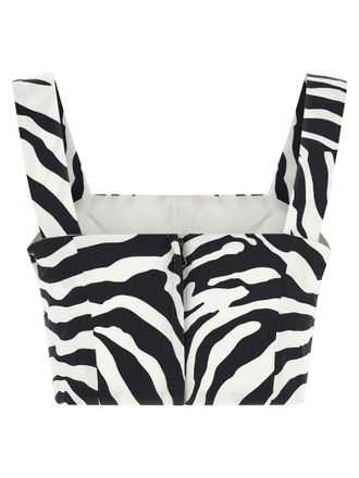 Dolce & Gabbana Zebra-Print Bustier Bodysuit - Black