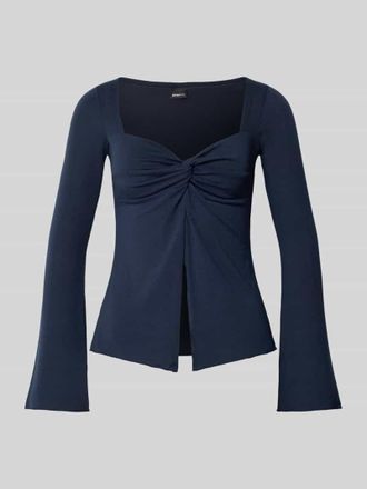 Gina Tricot Longsleeve in Wickel-Optik in Dunkelblau, Gr&ouml;&szlig;e XL