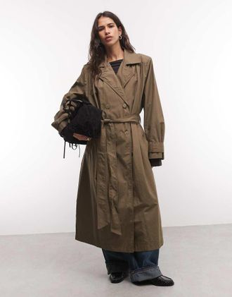 Monki trench lungo marrone