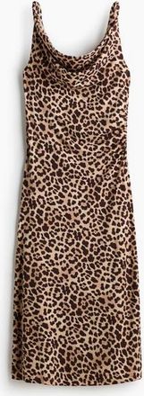 H&M Cowl-neck Jersey Dress in Beige/leopard Print at Nordstrom, Size Xx-Large