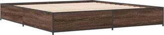 vidaXL Vidaxl - Estructura Cama Madera Ingenier&iacute;a Metal Marr&oacute;n Roble 200x200 Cm
