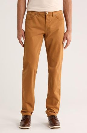 Brax Cadiz Marathon Cotton Stretch Twill Straight Leg Pants in Curry at Nordstrom, Size 38 X 34
