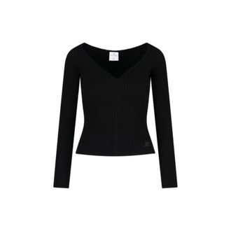 Courr&egrave;ges 422Mto 119Fi 0001 TOP Knit - Knitwear - Mujer - Negro - M