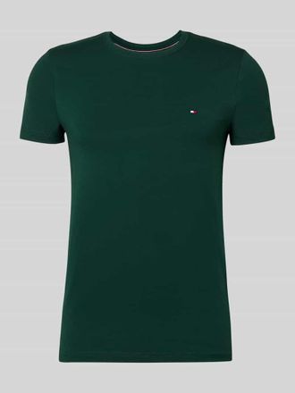 Tommy Hilfiger Slim Fit T-Shirt aus Baumwoll-Mix in Dunkelgruen, Gr&ouml;&szlig;e XXL