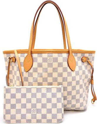 Louis Vuitton White Damier Azur Pouch Tote Bag (Pre-Owned)