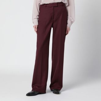 Frankie Shop Lenora burgundy wool-blend trousers