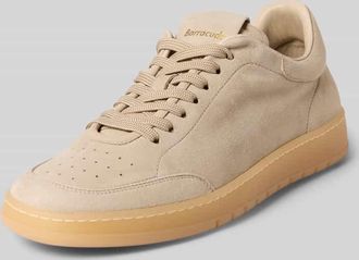 Barracuda Sneaker aus echtem Leder mit Logo-Detail in Taupe, Gr&ouml;&szlig;e 41