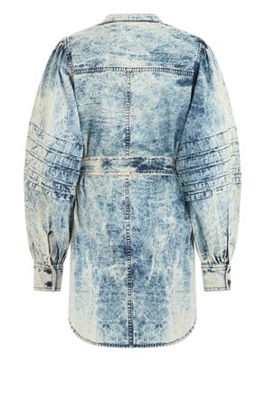 Isabel Marant Womens Midi Dress Light Blue Cotton