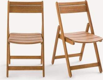 AM.PM Set van 2 opvouwbare tuinstoelen, massief acacia, RIPLI
