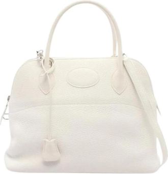 Herm&egrave;s Pre-owned Vintage Handbag - Dames - Vintage Handtas - Wit - ONE Size - Leer - Vintage