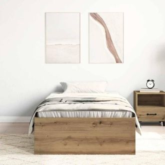 Berkfield Home Durable Bed Frame without Mattress Artisan Oak 75x190 cm Engineer in Brown