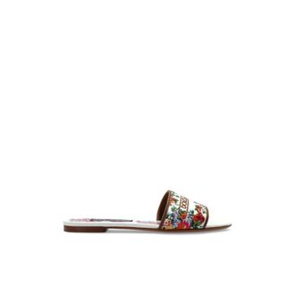 Dolce & Gabbana Sliders, female, Multicolor, Size: 6 1/2 US Floral Motif Slides