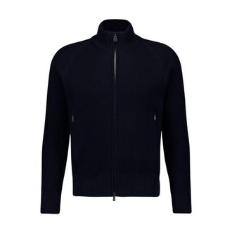 PIACENZA 1733 Cotton Bomber Jacket - male - PIACENZA 1733 - Cardigans - Blue - S - Knitwear