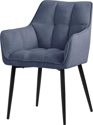 ML Design Ml-design - Silla De Comedor De Rizo Con Respaldo Y Reposabrazos Asiento Azul Con Tapizado Grueso Y Patas De Metal Sill&oacute;n Dise&ntilde;o Ergon&oacute;mico Moderno Pa