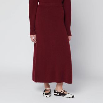 Max Mara Raspberry skirt in stretch cashmere knit