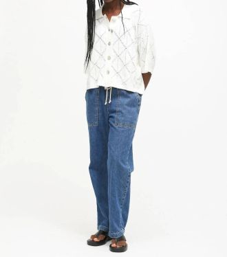 Electric & Rose Camp Knit Shirt In Cloud