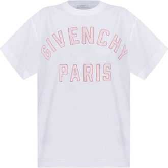 Givenchy Tops, Dames, Wit, S, Katoen, T-shirt met korte mouwen