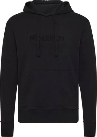 J.W.Anderson Hoodies & sweatvesten, Heren, Zwart, XL, Katoen, Zwarte Hoodie met Zak aan de Voorkant