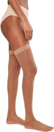Wolford Individual 10 Stay-Up Thigh Highs Womens Thigh High Socks Shoes Caramel : XS, Nylon/Elastane