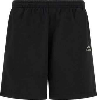 Balenciaga Logo Katoenen Sweatshorts - Heren - Korte sportbroeken - Zwart - M - Katoen - Fitness