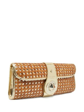 Kate Spade New York stud-detail clutch bag - women - Leather/Rattan Fibres - One Size - Brown