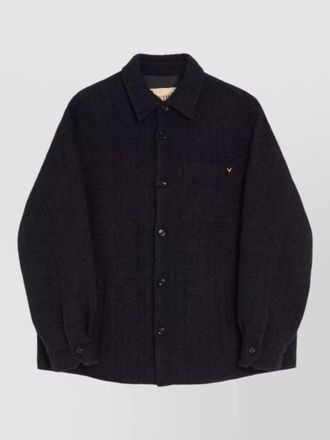 Valentino vlogo tweed jacket chest pocket collar