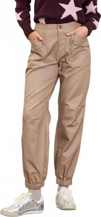 Skies Are Blue Clothing Coated Cargo Pants In Taupe