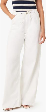 Habitual Lia Drawstring Wide Leg Jeans in White at Nordstrom Rack, Size 25
