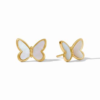Julie Vos Womens Papillon Stud Earrings In Gold/ Mother Of Pearl