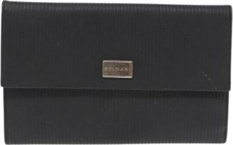 Bulgari Pre-owned Wallets, female, Black, Size: ONE SIZE Pre-owned Leather Clutch