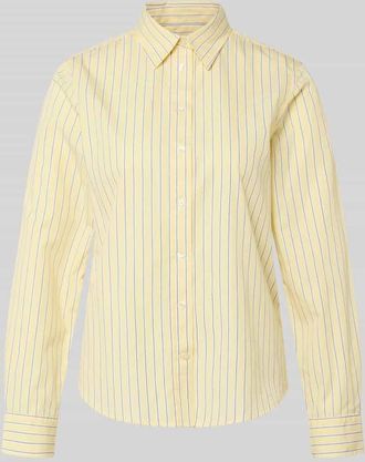 GANT Regular Fit Bluse mit Label-Stitching Modell ONEBUY in GELB, Gr&ouml;&szlig;e 34