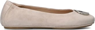 Peter Kaiser Schoenen, Dames, Beige, 38 1/2 EU, Beige Nubuck Ballerina Schoenen