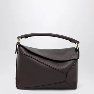 Loewe Small Puzzle Edge bag in Dark Chestnut grained leather