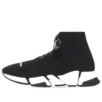 Balenciaga Speed 2.0 Lace-Up Sneaker Black White 617258W2DB21015