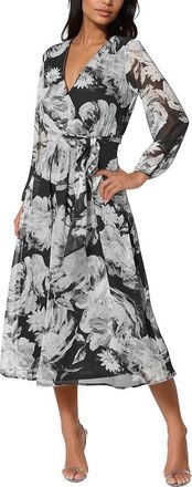 Bebe Print Wrap Midi Dress