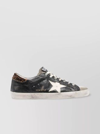 Golden Goose laminated super-star distressed animal print sneakers