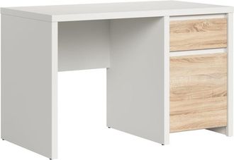 Petits Meubles Escritorio 1 puerta 1 caj&oacute;n paneles de aglomerado madera y blanco